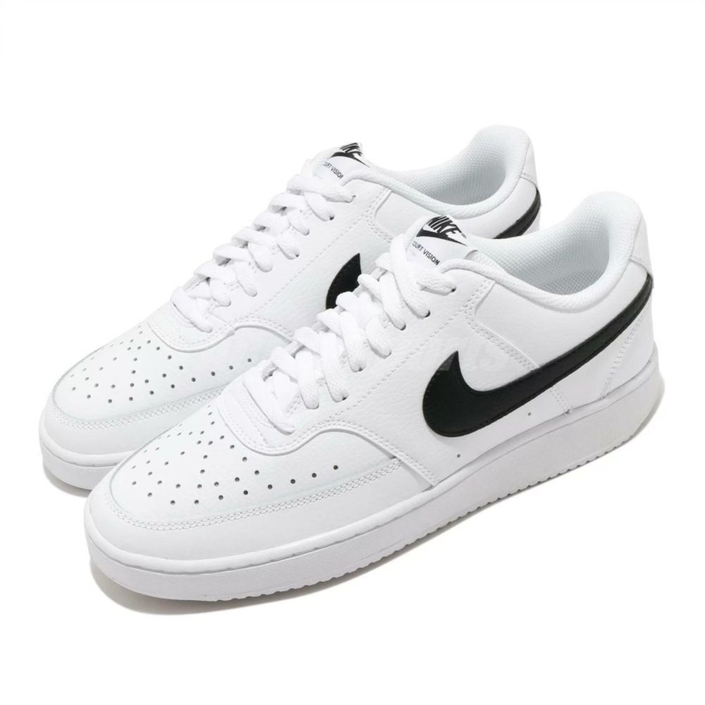 Nike Men's Court Vision Low Sneaker, White/Black, Size 12 US, Worn Once